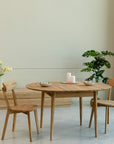 Table de salle à manger ronde à rallonge en bois de chêne MALMO | VESKOR