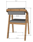 Lot de 2 ou 4 chaises de salle à manger rembourrées en chêne massif Soho | VESKOR
