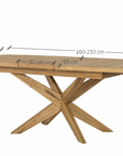 Table à manger à rallonges avec pieds croisés en chêne massif VELLE 39 | LoftStory