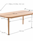 Table de salle à manger fixe en hêtre ou chêne massif IKONA | KARPIS