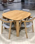Table de salle à manger ronde à rallonge en chêne massif Victoria | VESKOR