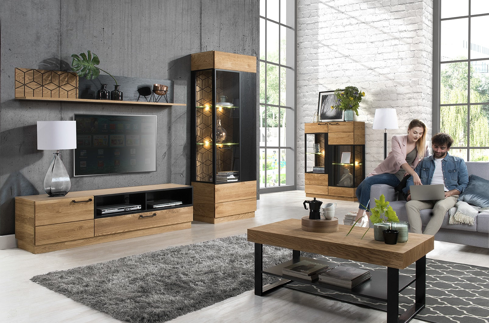 Vitrine en chêne MOZAIK 12 | LoftStory