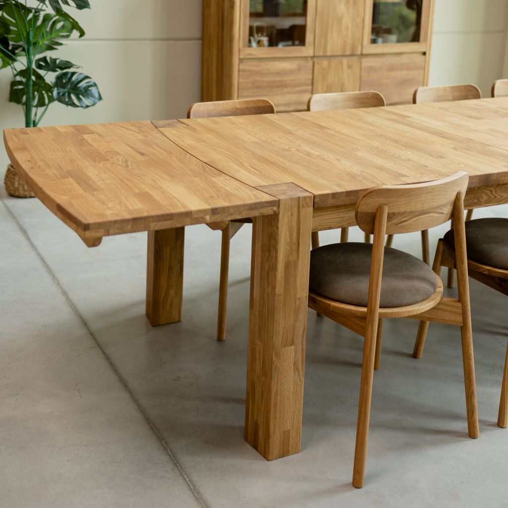 Table de salle à manger rectangulaire extensible en chêne BALDER jusqu'à 5 m | VESKOR