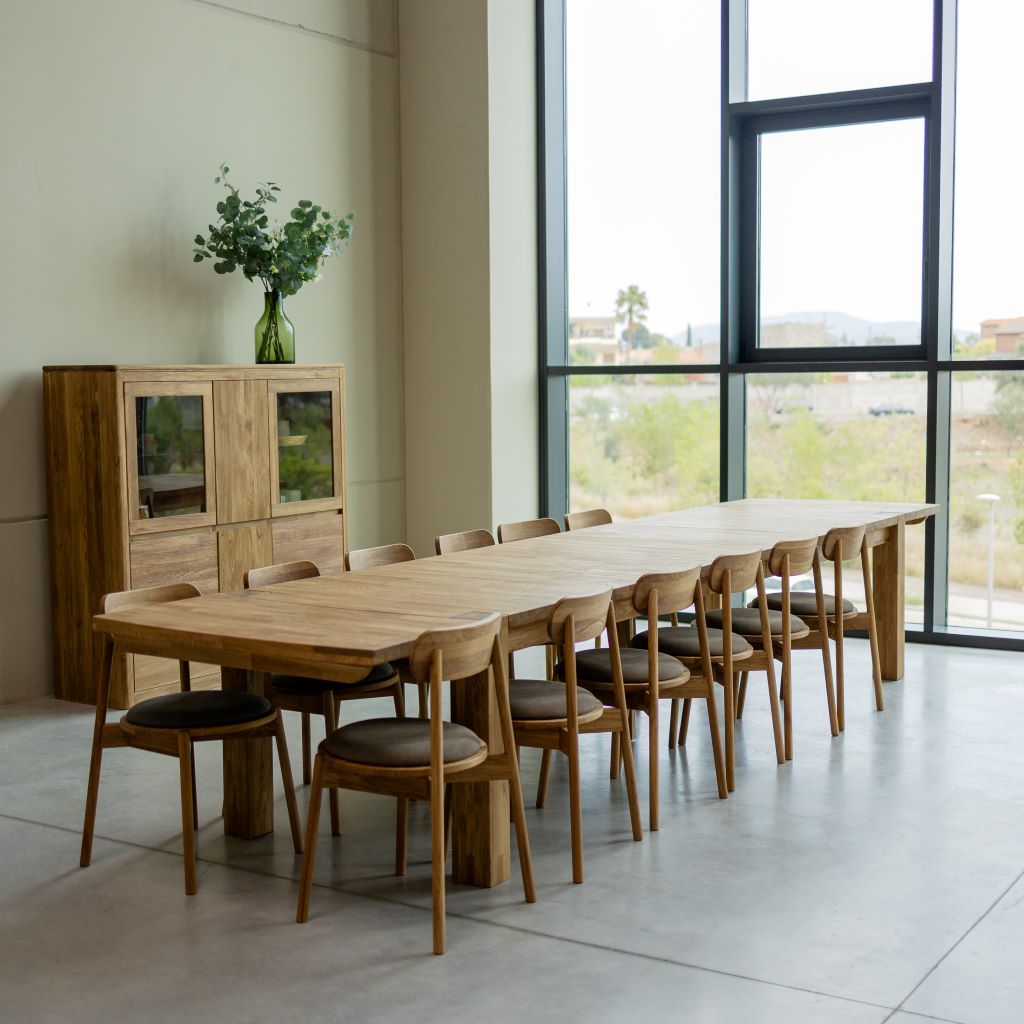 Table de salle à manger rectangulaire extensible en chêne BALDER jusqu'à 5 m | VESKOR