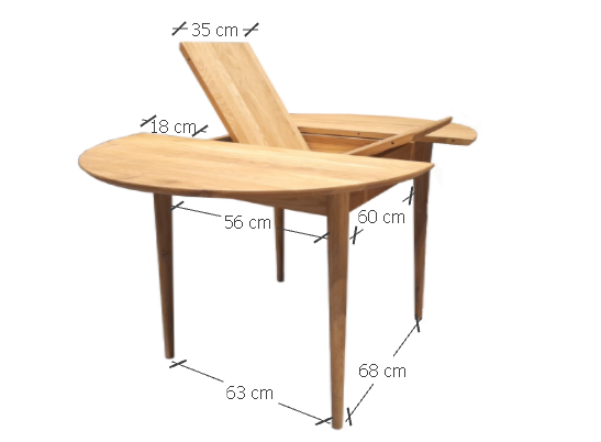 Table de salle à manger ronde à rallonge en bois de chêne MALMO | VESKOR