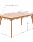 Table de salle à manger fixe en hêtre ou chêne massif KAMBIO | KARPIS