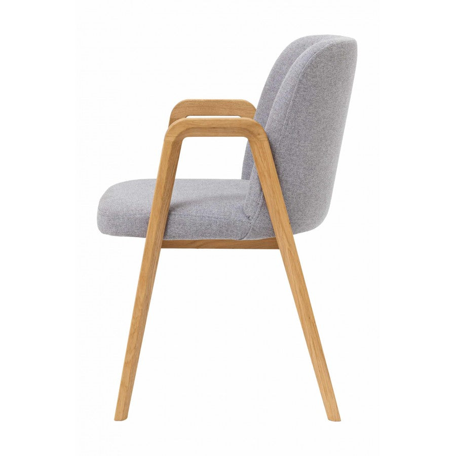 Lot de 2 ou 4 chaises de salle à manger Chill, structure en chêne massif, rembourrées | VESKOR